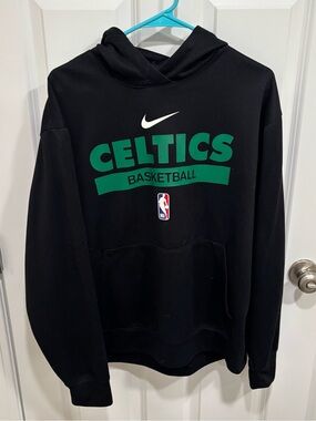 Nike NBA Boston Celtics Basketball Black Green Dri Fit Hoodie Mens U.S. Large